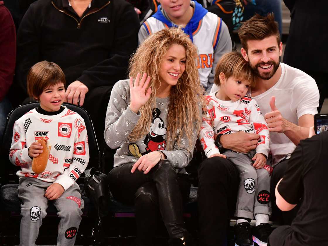 Gerard Piqué, Shakira, and their kids; Sasha and Milan Gerard Piqué, Shakira, and their kids; Sasha and Milan