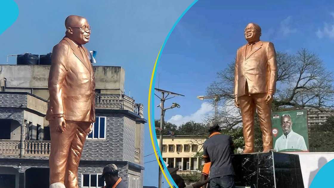 Akufo-Addo Statue, Effia-Nkwanta Repaired, Ghana Police, Statue Repair, Vandalism, Western Region