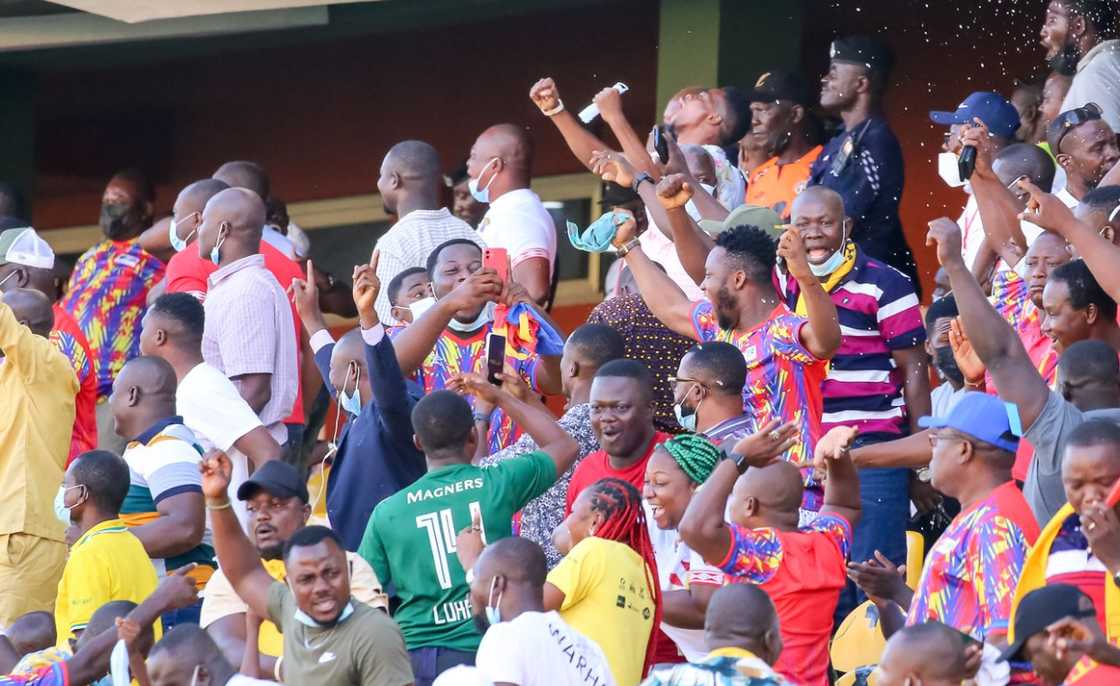 Hearts of Oak fans celebrate win against Wydad. SOURCE: Twitter/ @442GH Hearts of Oak fans celebrate win against Wydad. SOURCE: Twitter/ @442GH