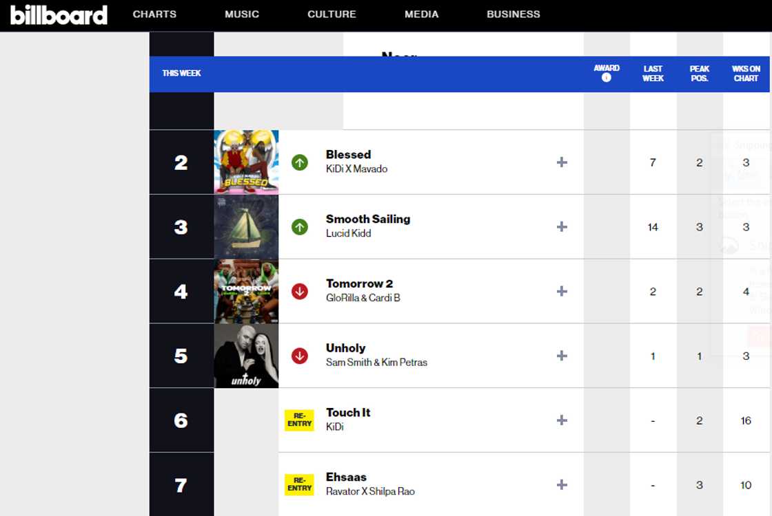 KiDi Sets New Record As 'Blessed' And 'Touch It' Peak AtTop 10 on Billboard Top Triller Global Chart KiDi Sets New Record As 'Blessed' And 'Touch It' Peak AtTop 10 on Billboard Top Triller Global Chart