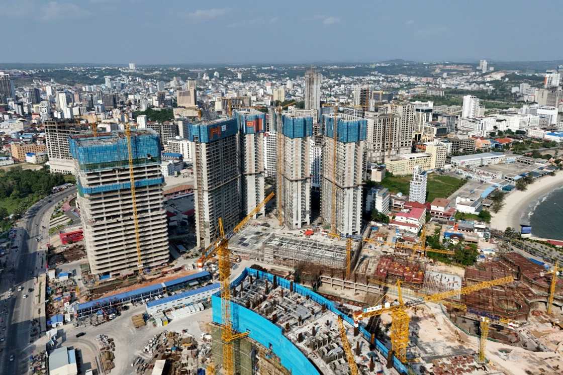 The luxury seafront Peninsula Bay shopping resort is one of many projects under construction in Sihanoukville The luxury seafront Peninsula Bay shopping resort is one of many projects under construction in Sihanoukville