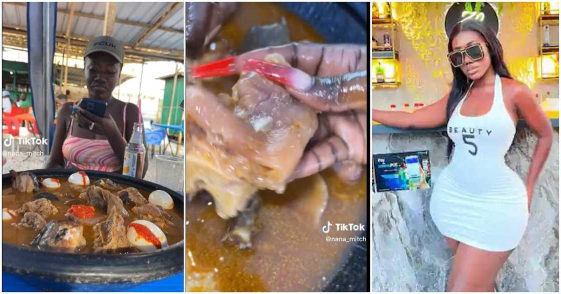 Hajia Bintu and friends eat fufu