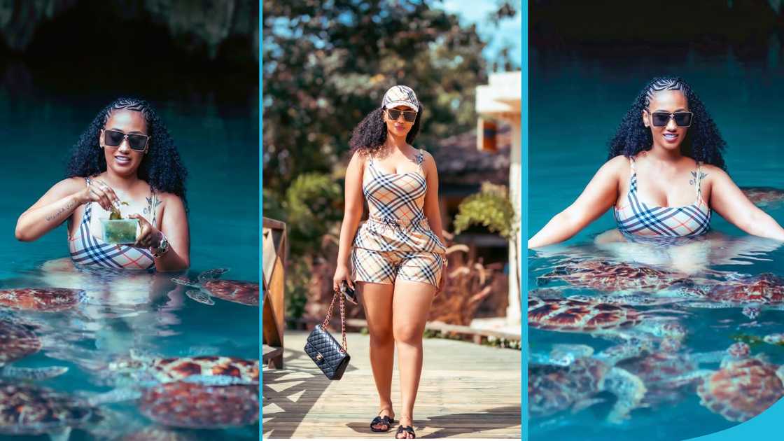 Hajia4reall, Hajia4Reall's daughter, Hajia4Reall and her daughter, Ghana, Social media, Hajia4Reall's songs, Tanzania, Salaam Cave, Sea Turtles