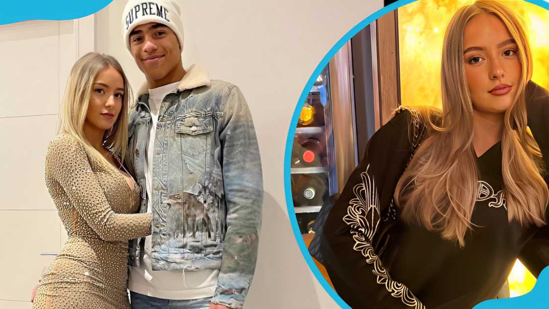 Mason Greenwood and Harriet Robson (L) posing for a photo Mason Greenwood and Harriet Robson (L) posing for a photo