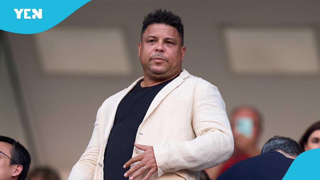 Ronaldo Nazario, President of Real Valladolid looks on from the stands prior to the La Liga match between Real Valladolid CF and RCD Espanyol de Barcelona at Jose Zorrilla on August 19, 2024 in Valladolid, Spain Ronaldo Nazario, President of Real Valladolid looks on from the stands prior to the La Liga match between Real Valladolid CF and RCD Espanyol de Barcelona at Jose Zorrilla on August 19, 2024 in Valladolid, Spain