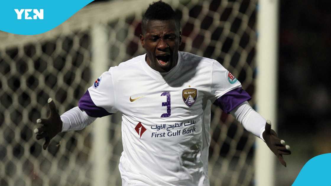 Asamoah Gyan scored over 100 goals during his time in the United Arab Emirates with Al Ain. Asamoah Gyan scored over 100 goals during his time in the United Arab Emirates with Al Ain.