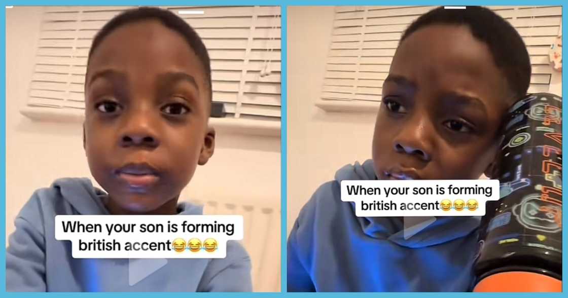 Young Boy attempts to adopt British accent