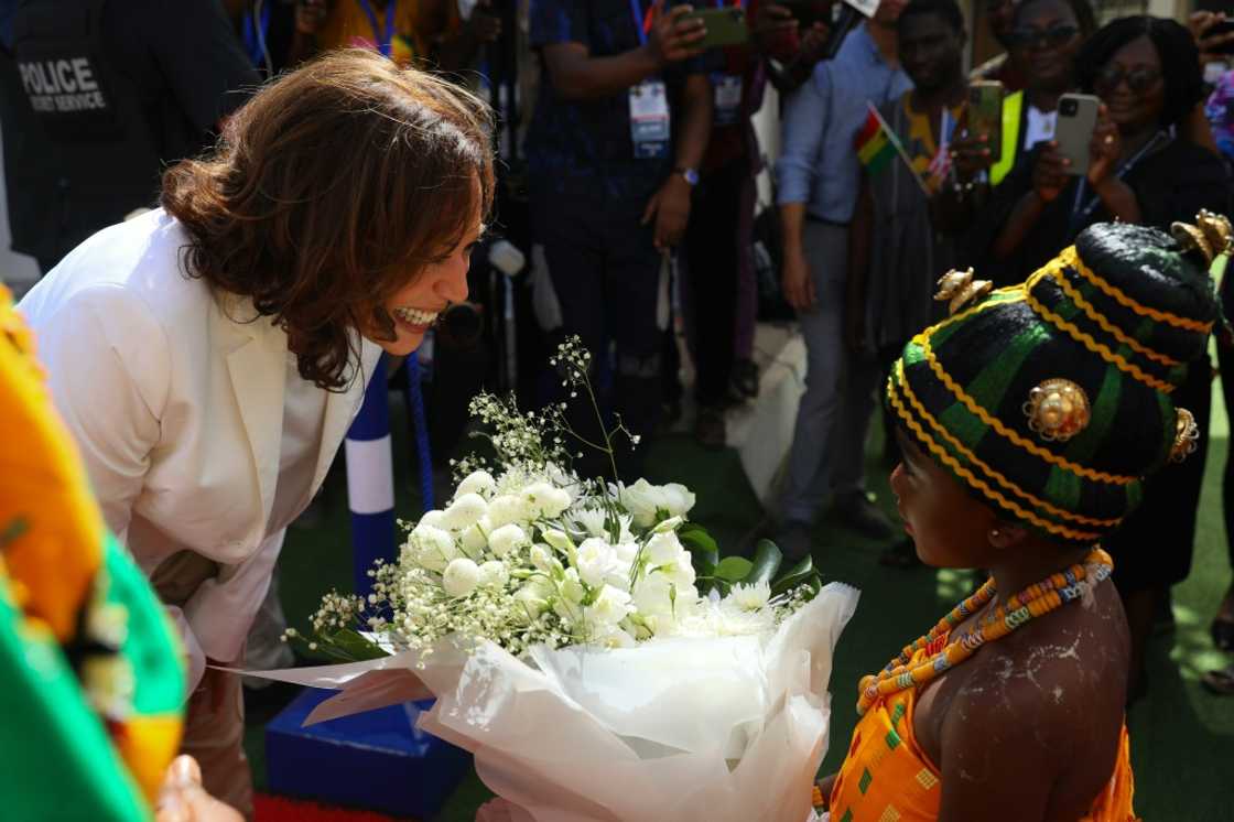 Harris' visit to Ghana was part of a three-nation tour of Africa