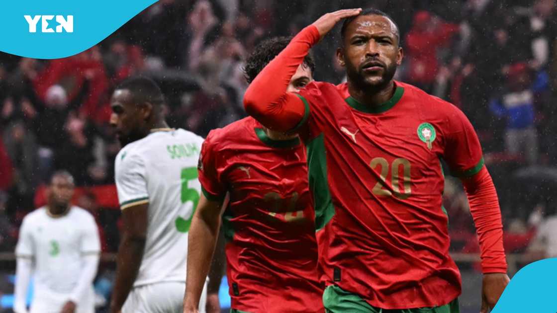 Ayoub El Kaabi, AFCON 2025, Morocco football, bicycle kick hero, African Nations Championship, Botola 2, Olympiacos UEFA Conference League win, Carpenter to striker, African football star.