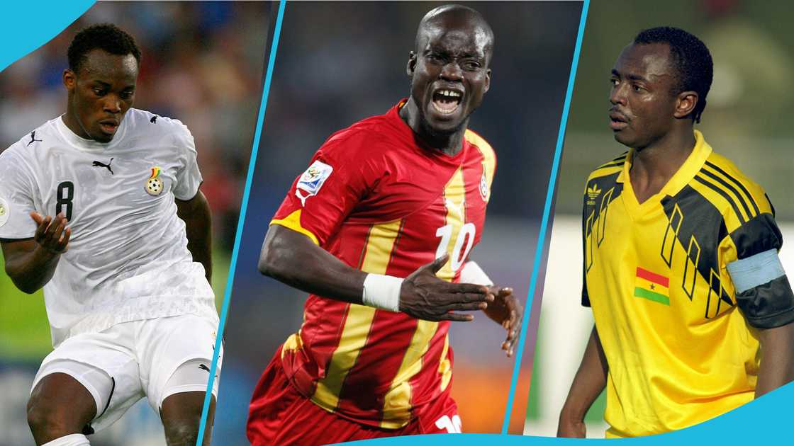Michael Essien, Abedi Pele, Stephen Appiah, Sulley Muntari, Greatest Ghanaian midfielders.