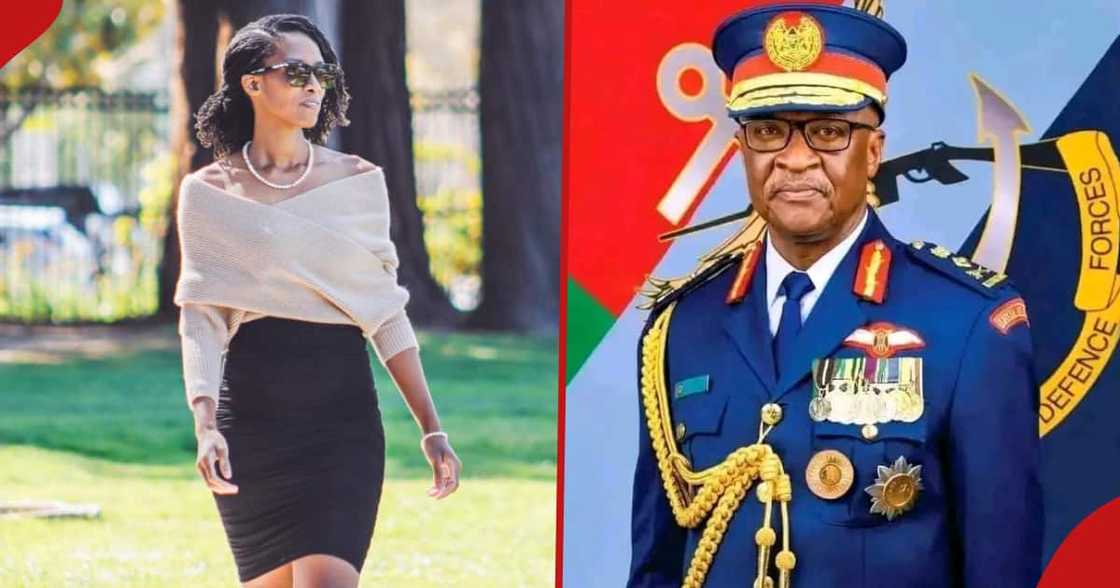 Lorna Omondi Ogolla (l), daughter of Francis Ogolla, during an outdoor moment. Chief of Defence Forces Ogolla (l), who died in a chopper crash. Lorna Omondi Ogolla (l), daughter of Francis Ogolla, during an outdoor moment. Chief of Defence Forces Ogolla (l), who died in a chopper crash.