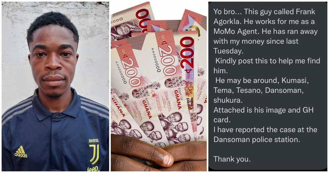 Ghanaian mobile money vendor runs off with owner's Ghc7,000 Ghanaian mobile money vendor runs off with owner's Ghc7,000