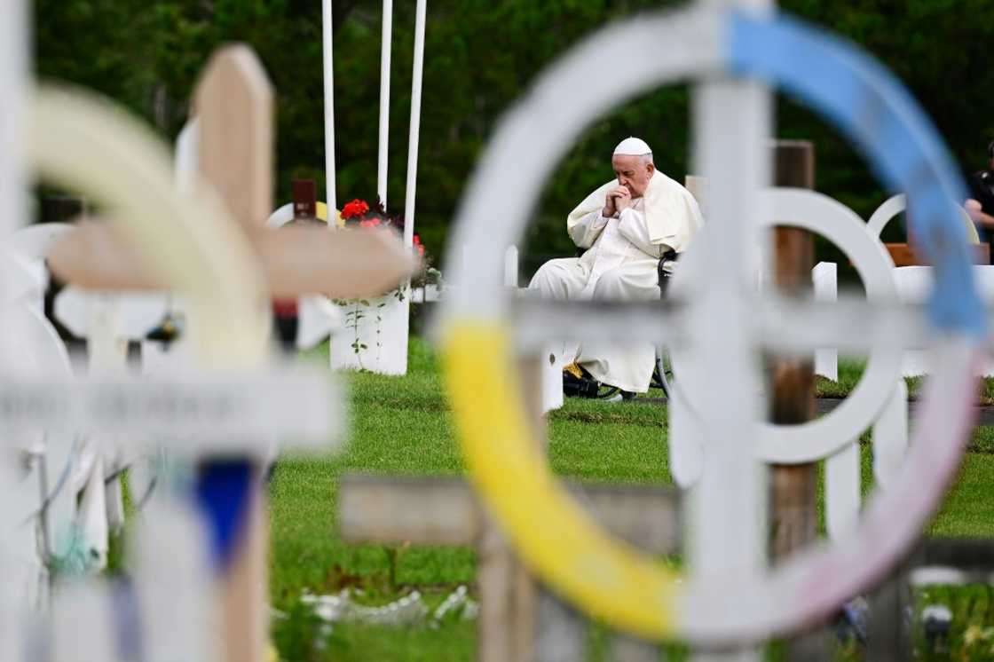 Pope Francis visits the Ermineskin Cree Nation Cemetery in Maskwacis, Canada on July 25, 2022 Pope Francis visits the Ermineskin Cree Nation Cemetery in Maskwacis, Canada on July 25, 2022