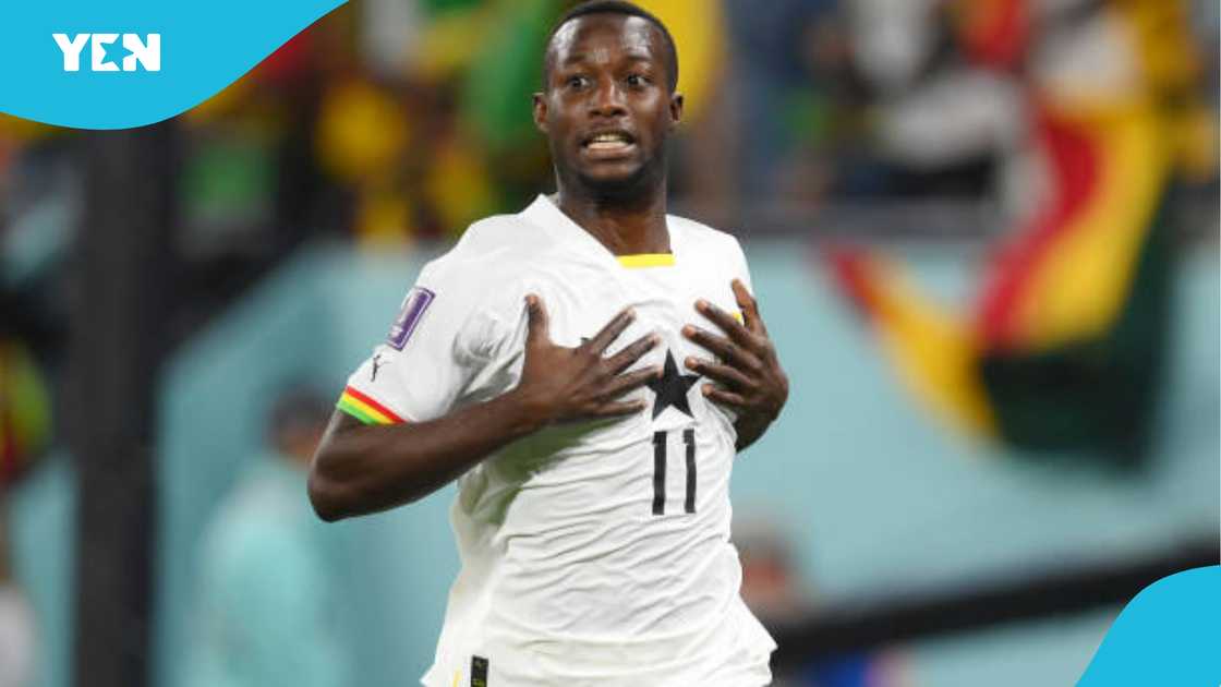 Osman Bukari celebrates after scoring for Ghana. Osman Bukari celebrates after scoring for Ghana.