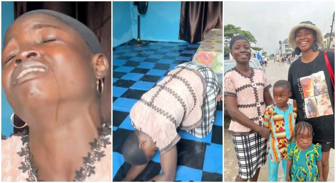 Nigerian widow who slept in the church sheds tears as she is gifted an apartment. Nigerian widow who slept in the church sheds tears as she is gifted an apartment.