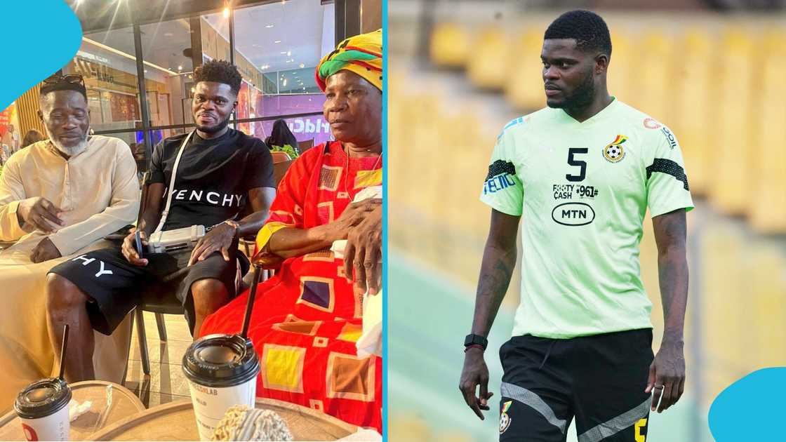 Thomas Partey usually shares heartwarming moments with his parents before Black Stars matches. Thomas Partey usually shares heartwarming moments with his parents before Black Stars matches.