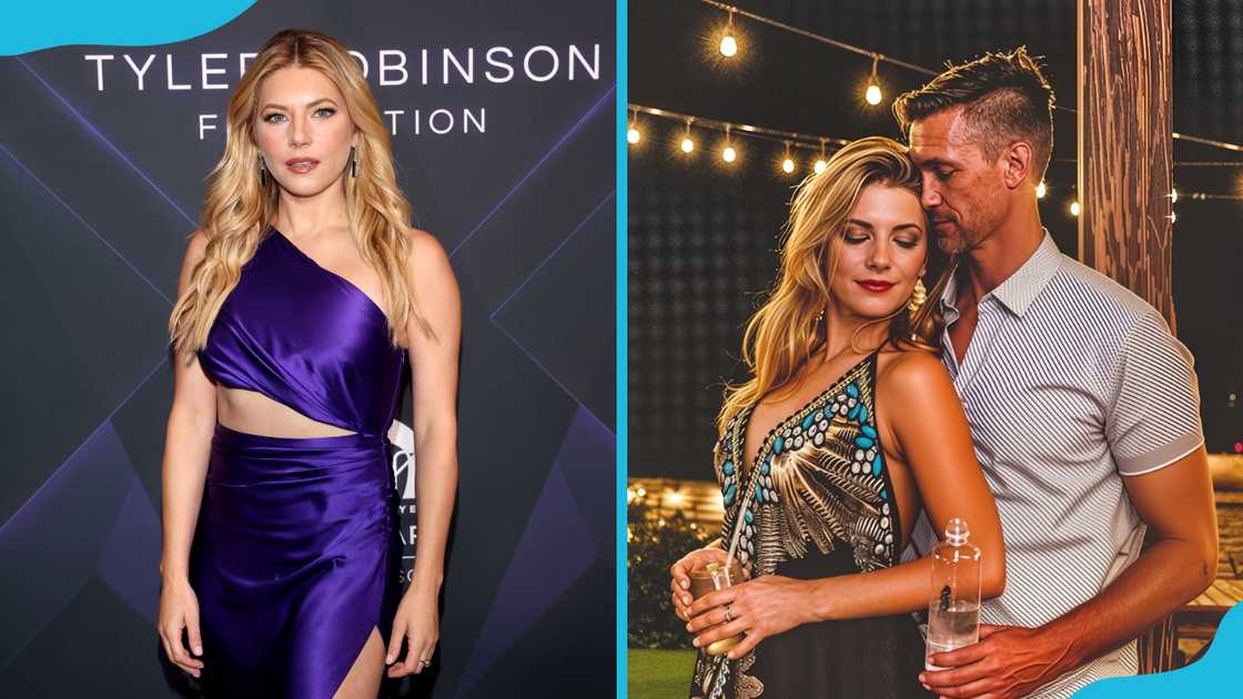 Katheryn Winnick at the Imagine Dragons Gala (left). She gets cosy with businessman Michael Persall (right) Katheryn Winnick at the Imagine Dragons Gala (left). She gets cosy with businessman Michael Persall (right)