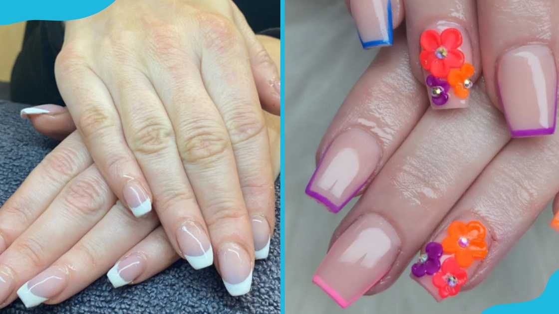 Short coffin nails with French tip Short coffin nails with French tip