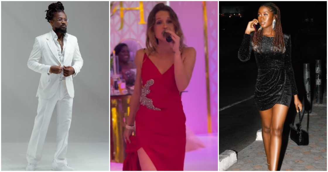 White lady performs at wedding reception. White lady performs at wedding reception.