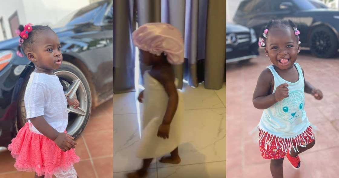 Maame panyin: Adorable video of Island in shower cap walking like a big girl warms hearts