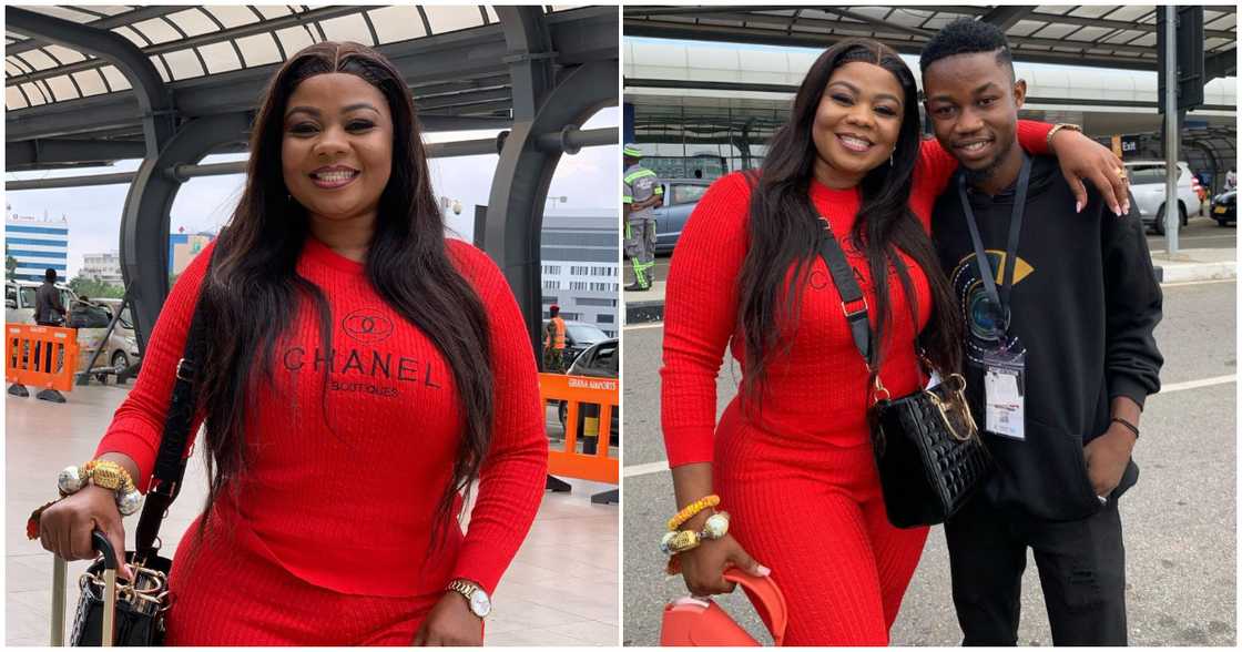 Empress Gifty Spotted In 'Chanel' Tracksuit As She Arrives In Dubai Empress Gifty Spotted In 'Chanel' Tracksuit As She Arrives In Dubai