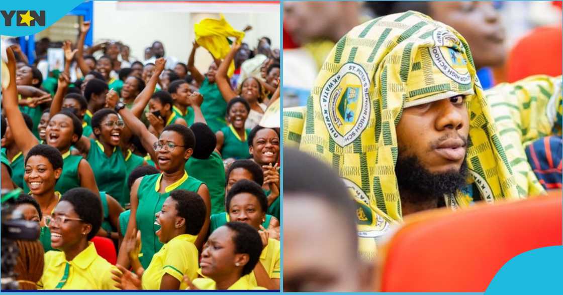 A photo of Wesley Girls' High School students and a St Peters student A photo of Wesley Girls' High School students and a St Peters student