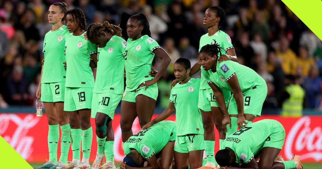 Super Falcons player during the penalty shootout against England at the 2023 World Cup. Super Falcons player during the penalty shootout against England at the 2023 World Cup.