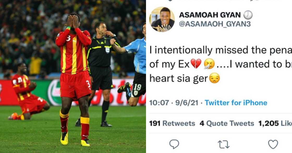 Asamoah Gyan sends strong warning to fake account claiming he missed 2010 penalty on purpose Asamoah Gyan sends strong warning to fake account claiming he missed 2010 penalty on purpose
