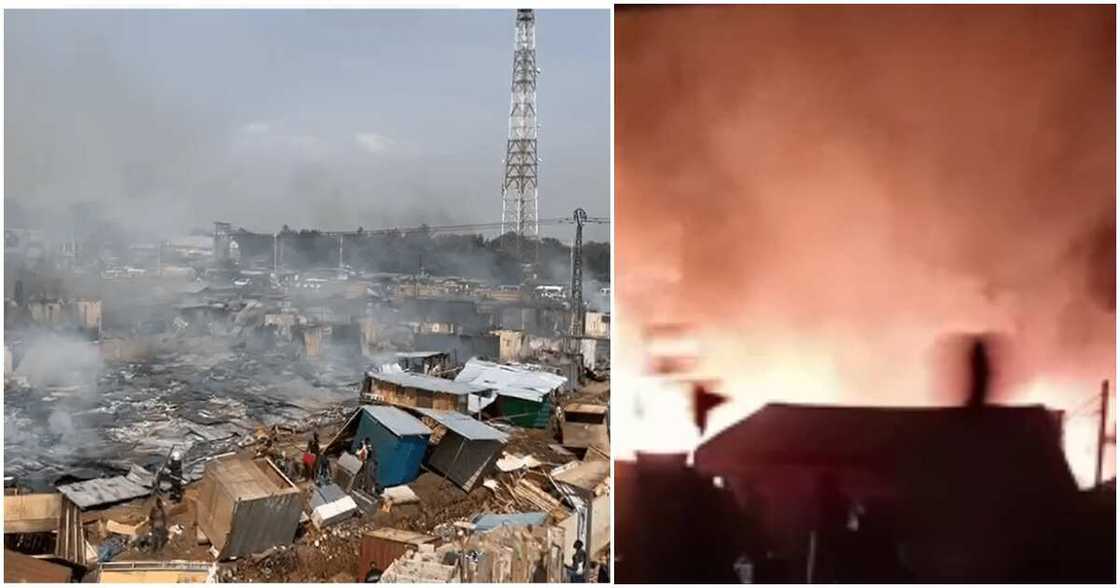 Fire destroyed many structures at Madina Ritz Junction. Fire destroyed many structures at Madina Ritz Junction.