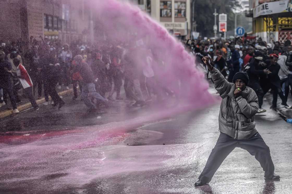 Protesters have been dodging clouds of tear gas and water cannon