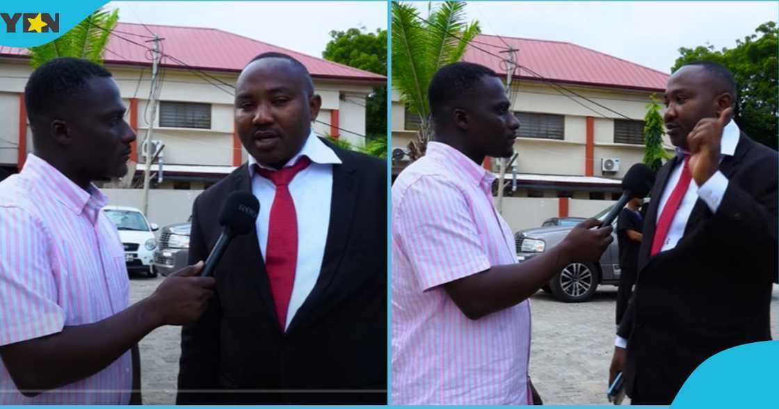Photo of Zionfelix talking to Crystal Group CEO Dr Isaac Ankomah about his business Photo of Zionfelix talking to Crystal Group CEO Dr Isaac Ankomah about his business