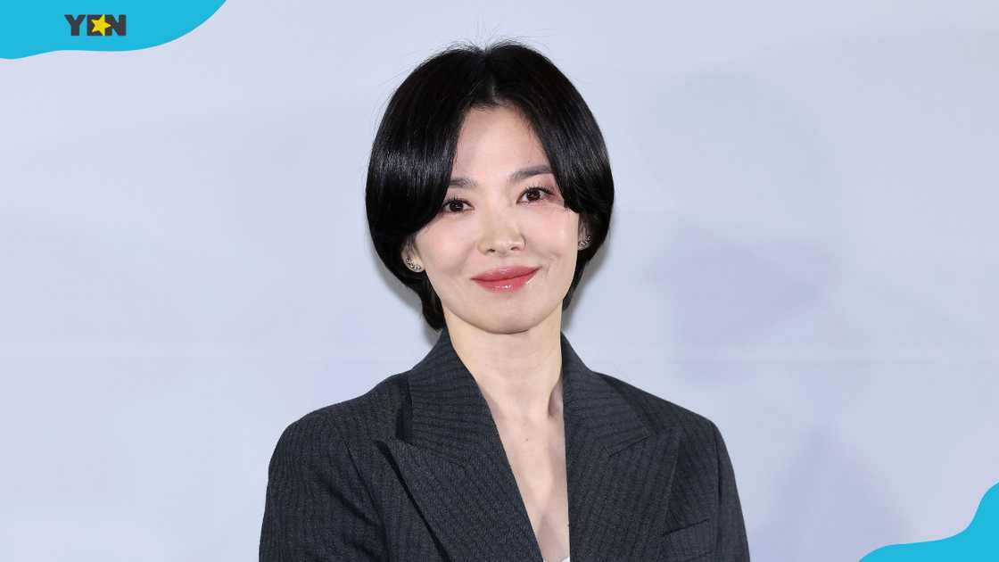 South Korean actress Song Hye-Kyo attends the press screening for "Dark Nuns" at Megabox COEX.