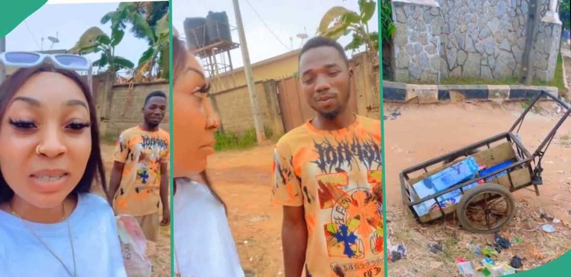 Lady laughs at wheelbarrow pusher who wooed her, video trends online Lady laughs at wheelbarrow pusher who wooed her, video trends online