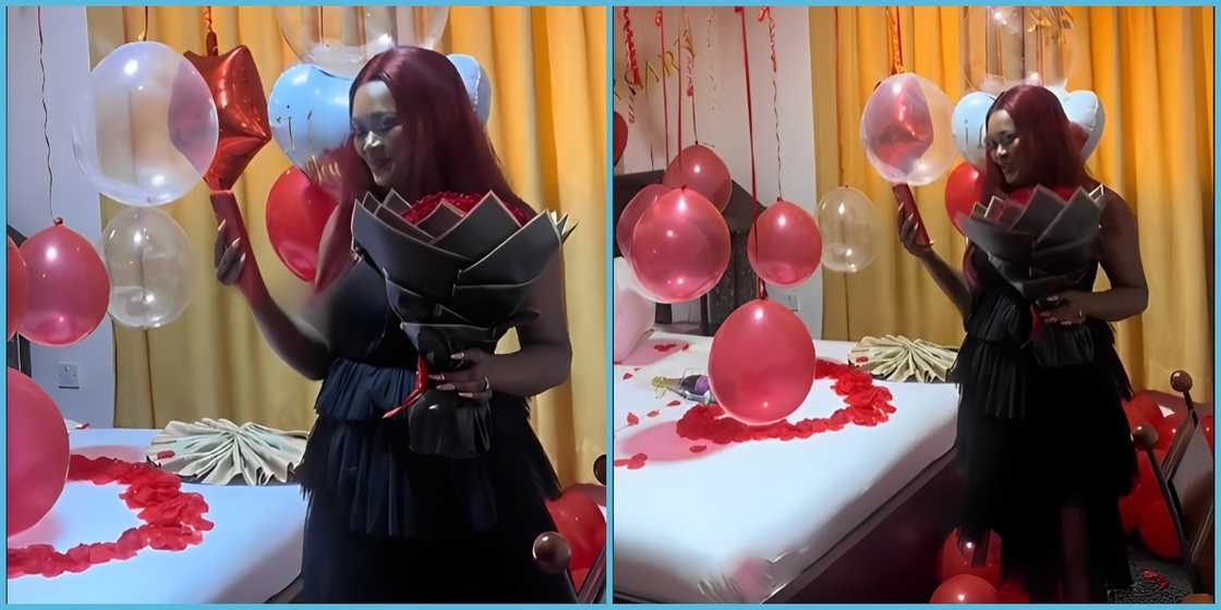 A Ghanaian man away from home arranges a surprise for his wife on their wedding anniversary.