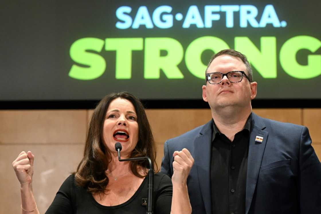 SAG-AFTRA President Fran Drescher and chief negotiator Duncan Crabtree-Ireland set out new protections against the use of artificial intelligence in Hollywood SAG-AFTRA President Fran Drescher and chief negotiator Duncan Crabtree-Ireland set out new protections against the use of artificial intelligence in Hollywood