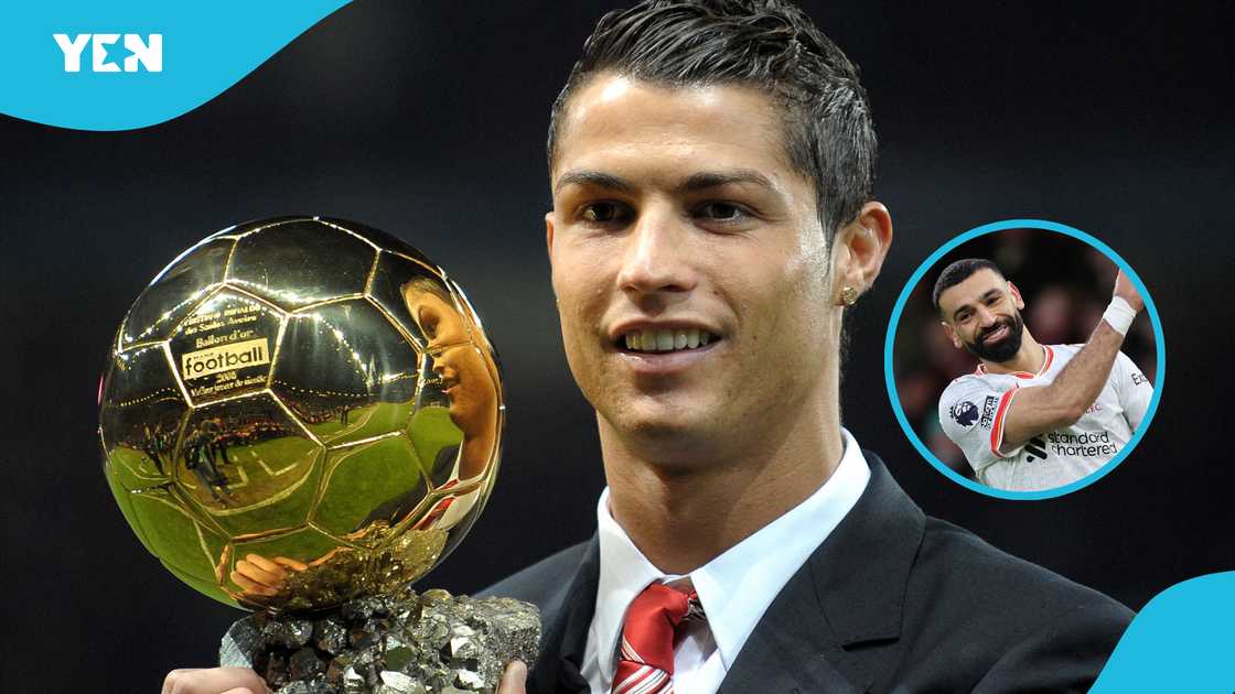 Man United winger Cristiano Ronaldo poses with his 2008 Ballon D'or trophy before their UEFA Champions league group E football match against Aalborg at Old Trafford in Manchester, north-west England on December 10 2008 Man United winger Cristiano Ronaldo poses with his 2008 Ballon D'or trophy before their UEFA Champions league group E football match against Aalborg at Old Trafford in Manchester, north-west England on December 10 2008
