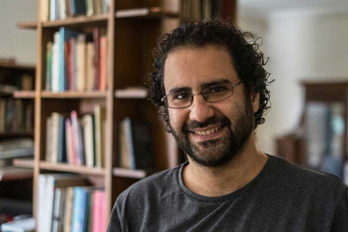 Veteran Egyptian activist Alaa Abdel Fattah, pictured at his Cairo home in 2019, is serving a five-year prison sentence Veteran Egyptian activist Alaa Abdel Fattah, pictured at his Cairo home in 2019, is serving a five-year prison sentence