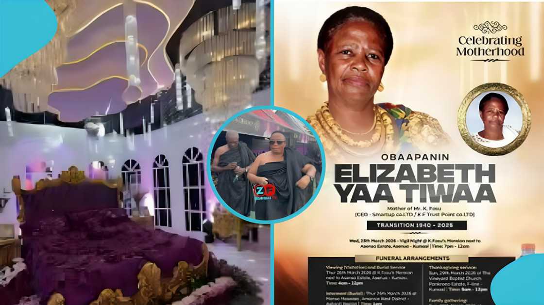 Mr K. Fosu, Wake-keeping, laying in state, Obaapanin Yaa Tiwaa's funeral, business mogul, Oseikrom, Kumasi, celebrity funeral, Ghana, memorial service, Nana Asante Bediatuo's mother, Vida Adwoa Ago Asante