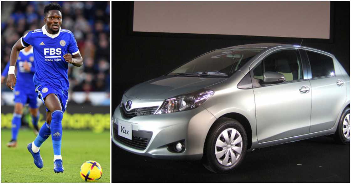 Photos of Ghanaian football star Daniel Amartey and an image of a car used for this report. Photos of Ghanaian football star Daniel Amartey and an image of a car used for this report.