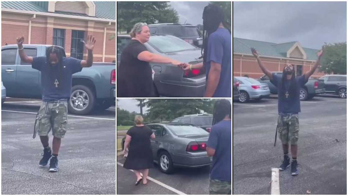 The man thanked God. The man thanked God.