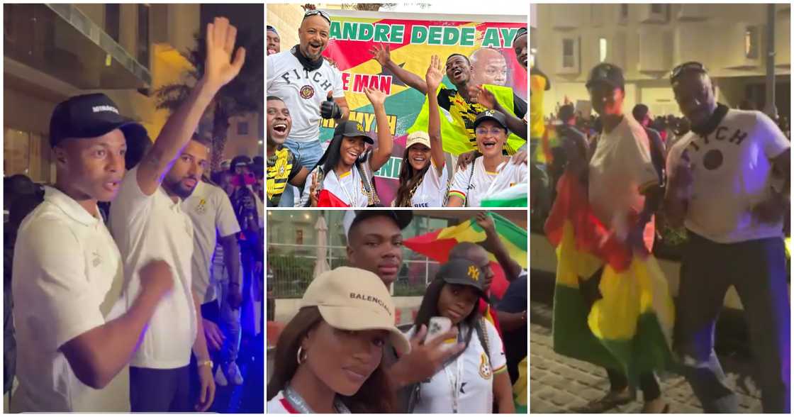 Abedi's wife and daughter with Black Stars in Qatar Abedi's wife and daughter with Black Stars in Qatar
