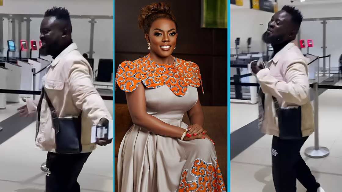Nana Aba Anamoah, Nana Aba Anamoah's driver, Kobby, Paris, Women of Valour, Travelling for the first time Nana Aba Anamoah, Nana Aba Anamoah's driver, Kobby, Paris, Women of Valour, Travelling for the first time