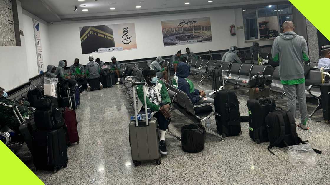 Super Eagles players were left stranded at Al Abraq International Airport in Libya. Super Eagles players were left stranded at Al Abraq International Airport in Libya.