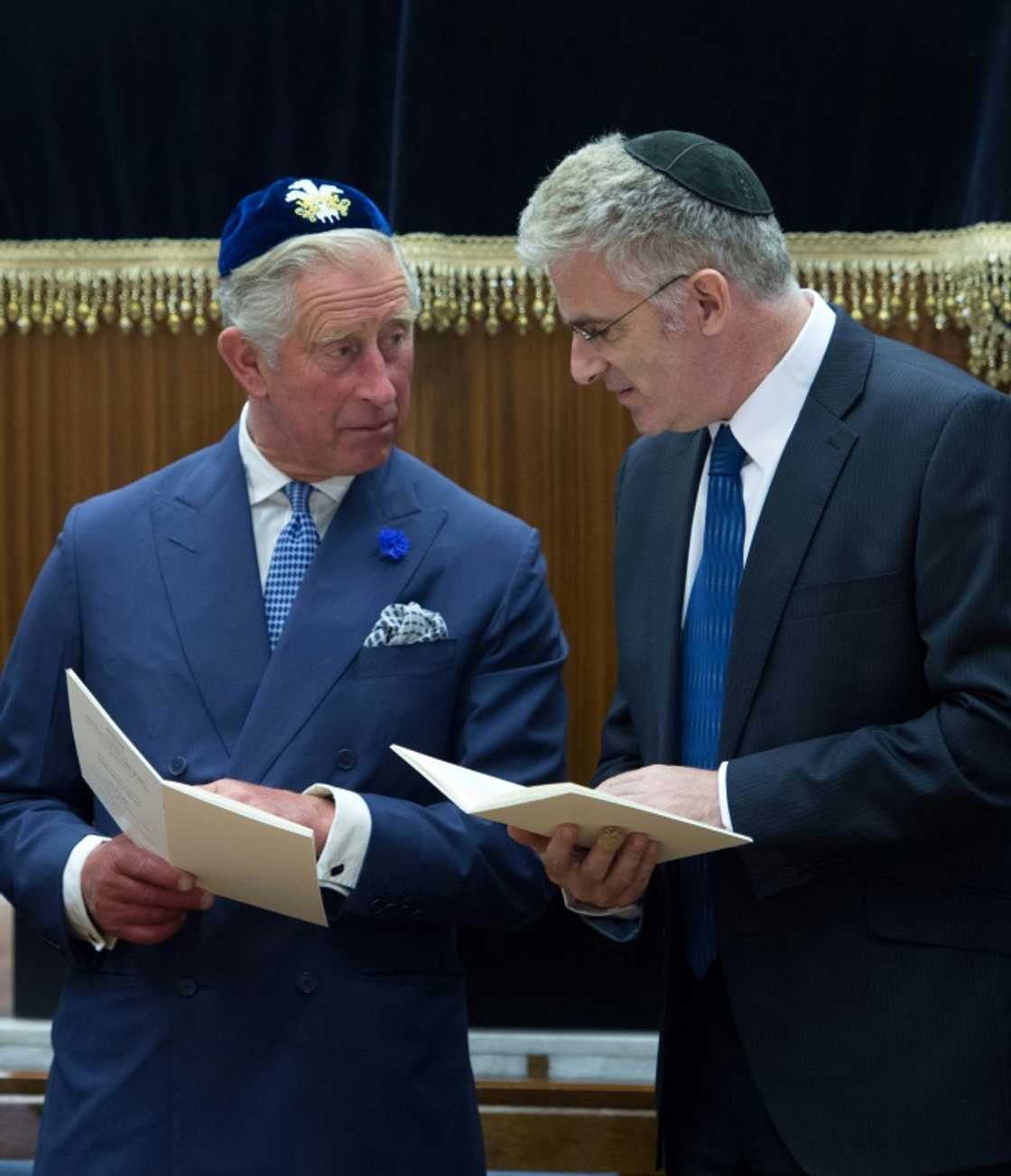 Charles and Israeli's former ambassador Daniel Taub attended the installation of the UK's Chief Rabbi Ephraim Mirvis in 2013 Charles and Israeli's former ambassador Daniel Taub attended the installation of the UK's Chief Rabbi Ephraim Mirvis in 2013