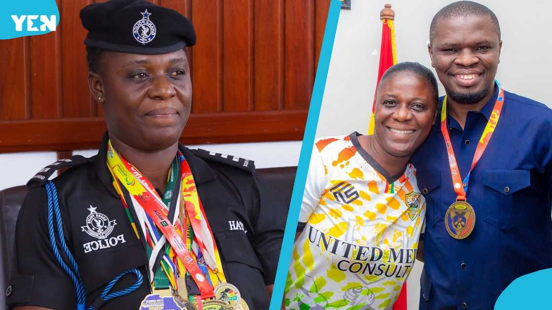 Grace Mintah, reigning African armwresting champion, promoted from Inspector to Chief Inspector in Ghana Police on Monday, May 14, 2025 by IGP Christian Tetteh Yohuno Grace Mintah, reigning African armwresting champion, promoted from Inspector to Chief Inspector in Ghana Police on Monday, May 14, 2025 by IGP Christian Tetteh Yohuno