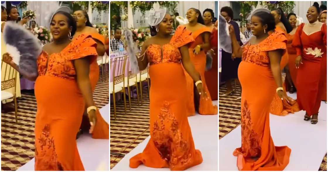 Pregnant bride grabs the spotlight at her wedding. Pregnant bride grabs the spotlight at her wedding.