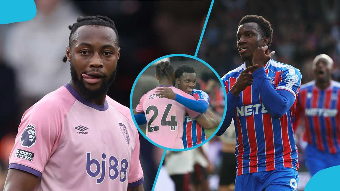 Antoine Semenyo, Semenyo hugs Nketiah, Eddie Nketiah, Semenyo's moment with Nketiah, Nketiah's nationality switch, Nketiah wants Black Stars, Nketiah to play for Ghana, 2026 World Cup, Bournemouth, Crystal Palace. Antoine Semenyo, Semenyo hugs Nketiah, Eddie Nketiah, Semenyo's moment with Nketiah, Nketiah's nationality switch, Nketiah wants Black Stars, Nketiah to play for Ghana, 2026 World Cup, Bournemouth, Crystal Palace.