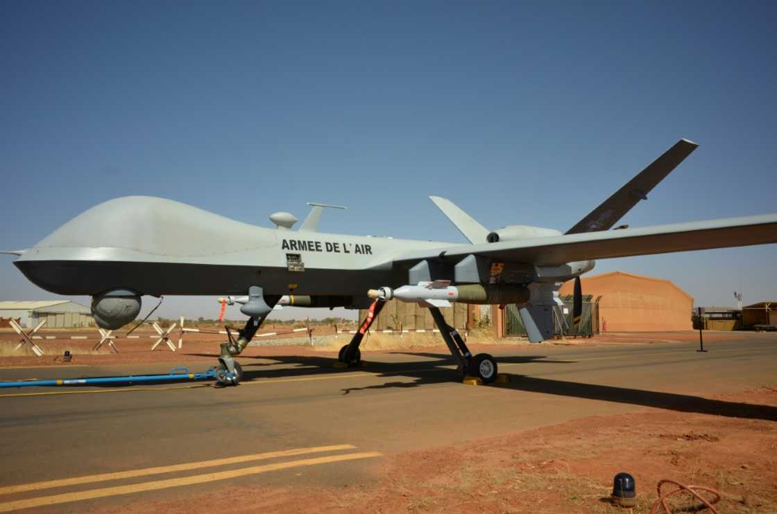 Air power: An armed Reaper drone at Barkhane's base near the Niger capital Niamey Air power: An armed Reaper drone at Barkhane's base near the Niger capital Niamey