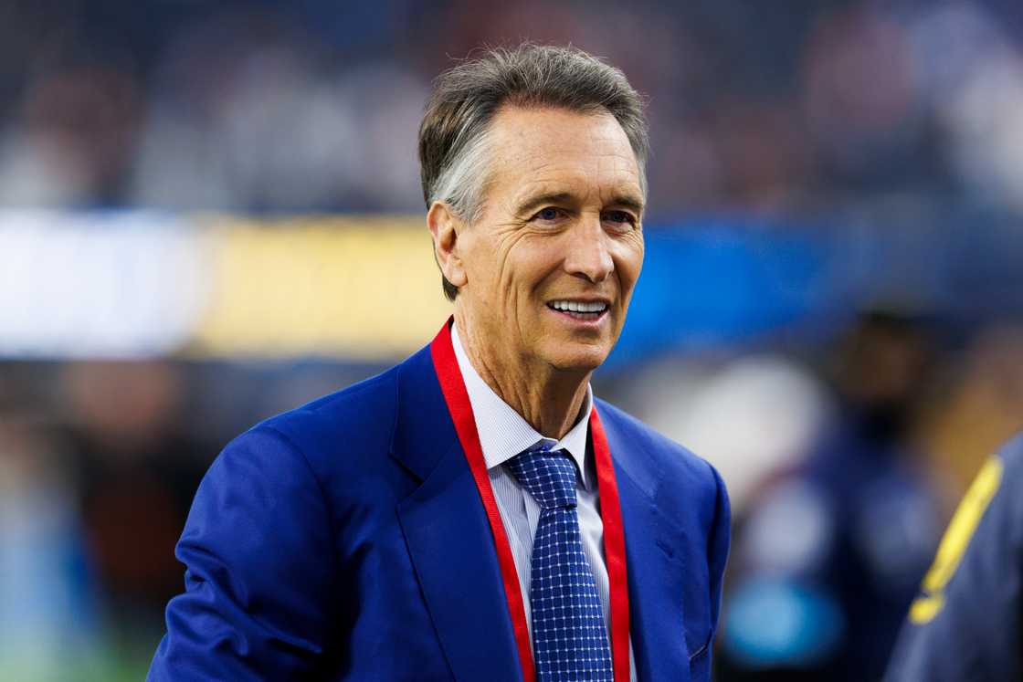 Cris Collinsworth of NBC Sunday Night Football before a game in Inglewood, California Cris Collinsworth of NBC Sunday Night Football before a game in Inglewood, California