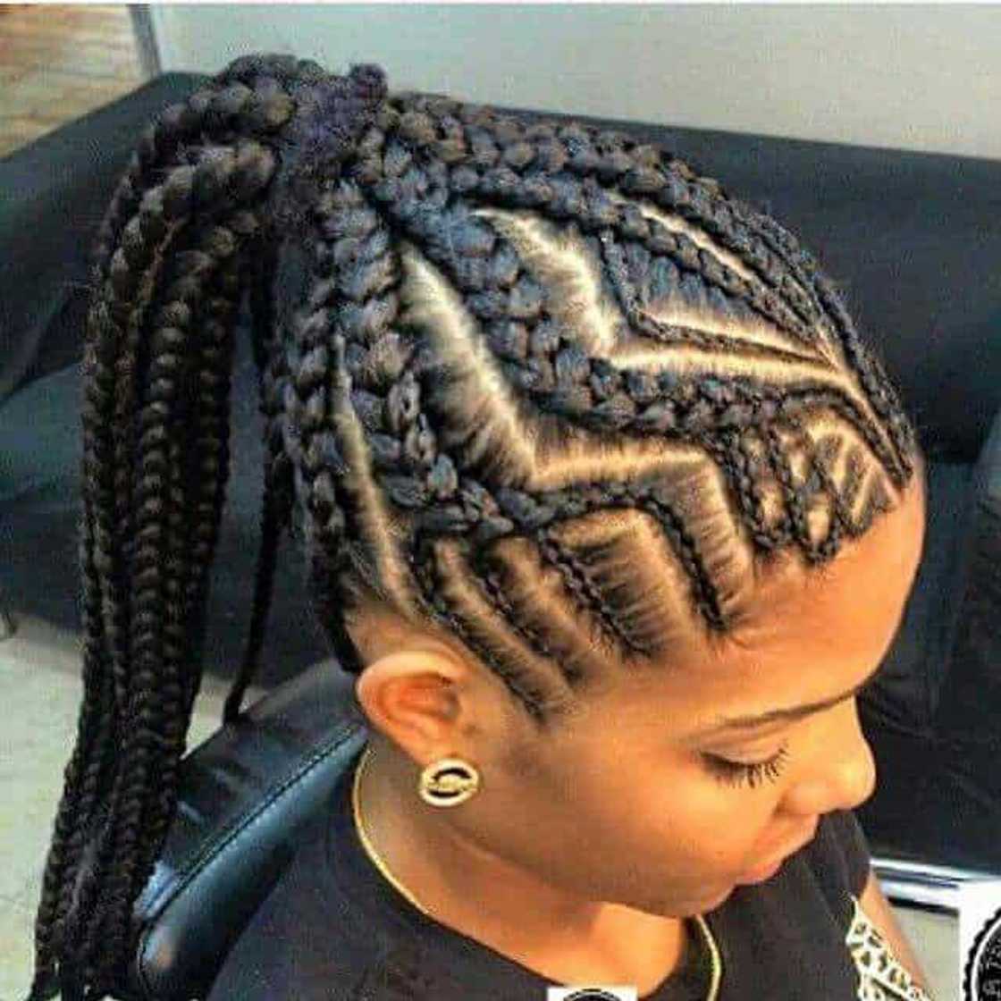 Ghana braids ponytail styles